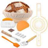 Cheer Collection 2-Piece Bread Proofing Basket Set – Premium Round Rattan Sourdough Banneton Kit with Essential Baking Tools