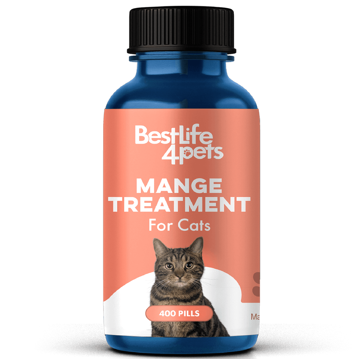 Mange Treatment for Cats - Treats Feline Sarcoptic & Demodectic Mange, Scabies & Ear Mites by BestLife4Pets