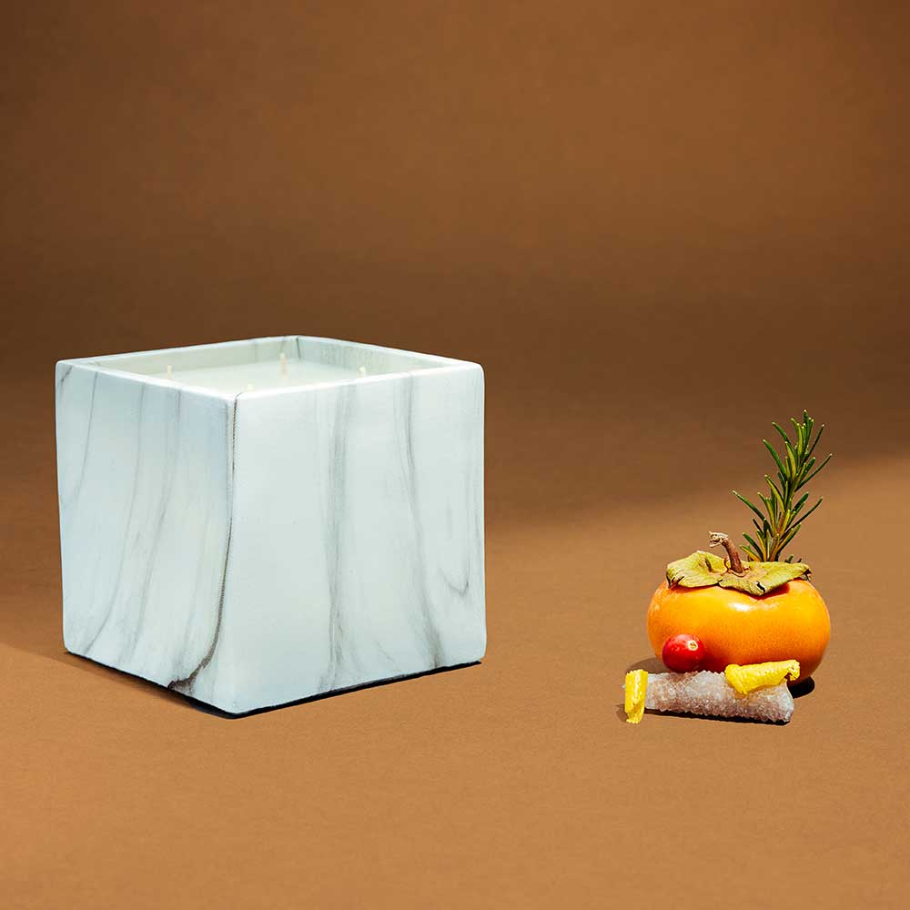 White Marble Cube Candle 30oz (Clearance)