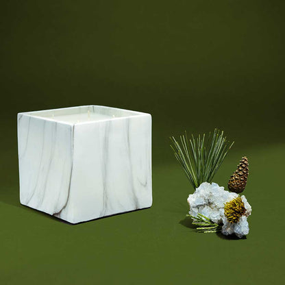 White Marble Cube Candle 30oz (Clearance)