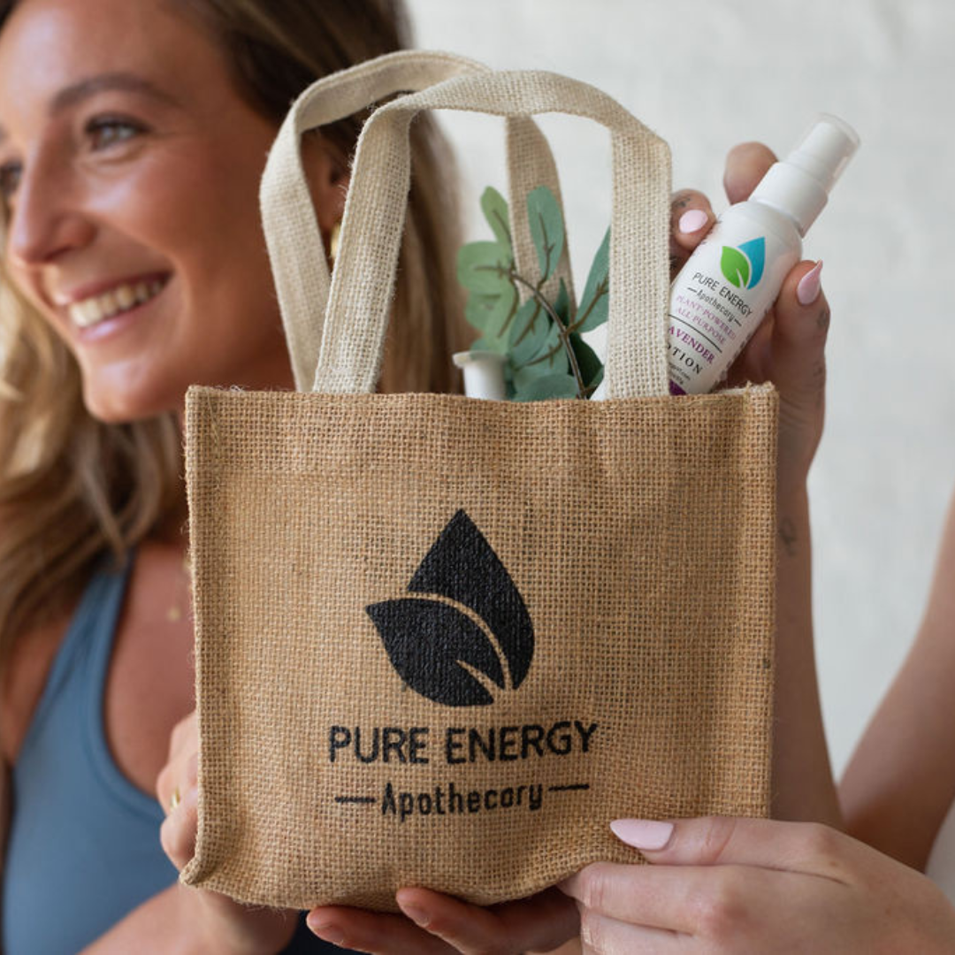 Pure Energy Apothecary Keepsake Jute Tote by Pure Energy Apothecary