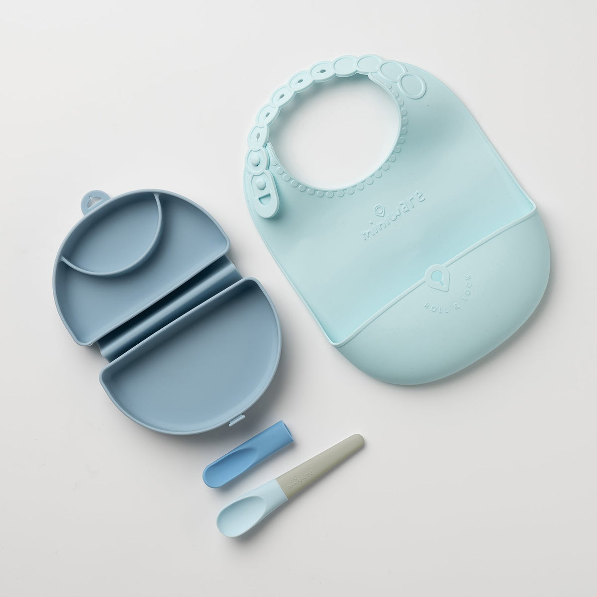 Sili Mini Go: Silicone Travel Meal Set - Blue Banana by Miniware