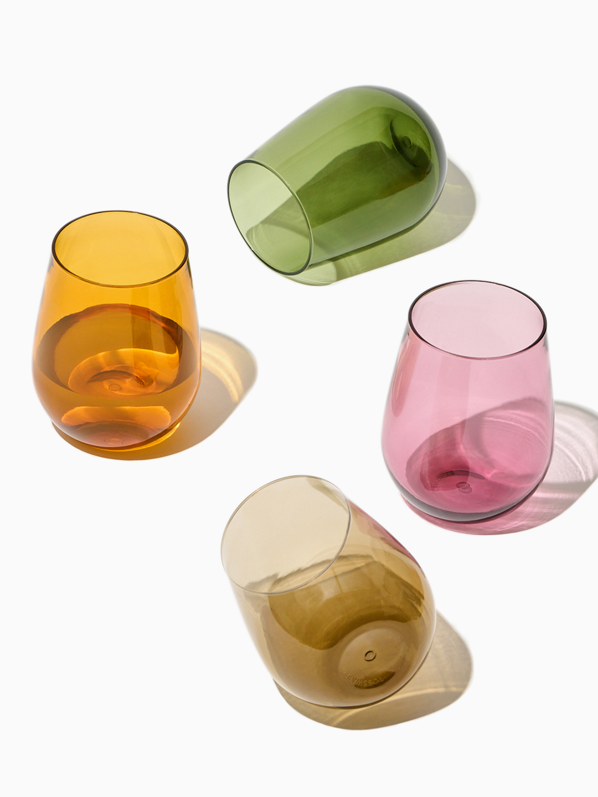 For Canal RESERVE 16oz Stemless Wine Color Series Tritan™ Copolyester Glass Mixed Set