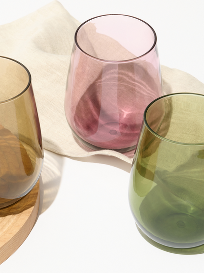 For Canal RESERVE 16oz Stemless Wine Color Series Tritan™ Copolyester Glass Mixed Set