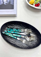 Set Of 10 Pcs Modern Elegant Terra Flatware - Bistrot Style Cutlery Silverware Set