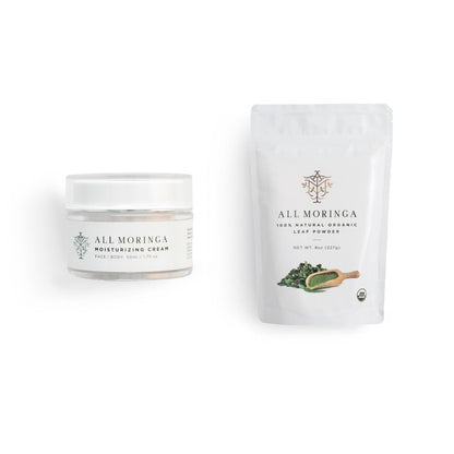 Skincare supplements Moringa Face Cream + Moringa leaf Capsules/Powder | Beautiful Inside and Out