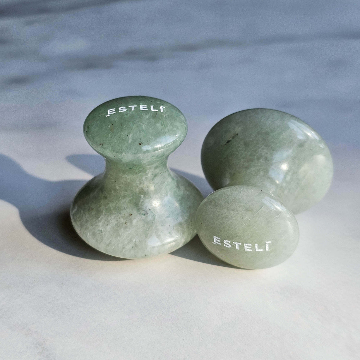 Pair of Aventurine Mushroom Gua Sha