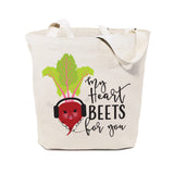 My Heart Beets for You Cotton Canvas Tote Bag by The Cotton & Canvas Co.