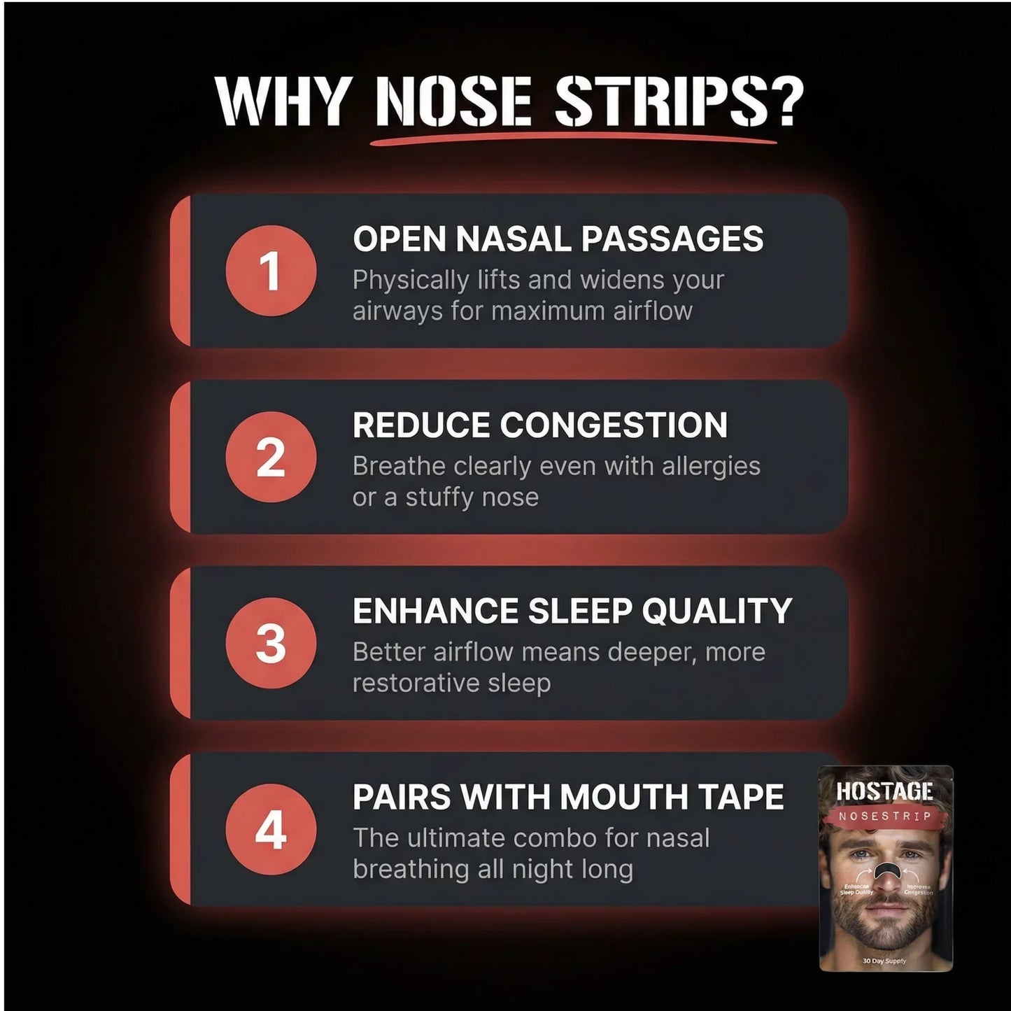 Hostage Nose Strips: 1/3/6/12 Month Supplies