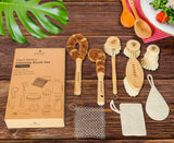 Dish Brush Set, 9 Piece Kitchen Scrub, Zero Waste Brush Set, Plant Based Vegetable Brush Set by ecozoi