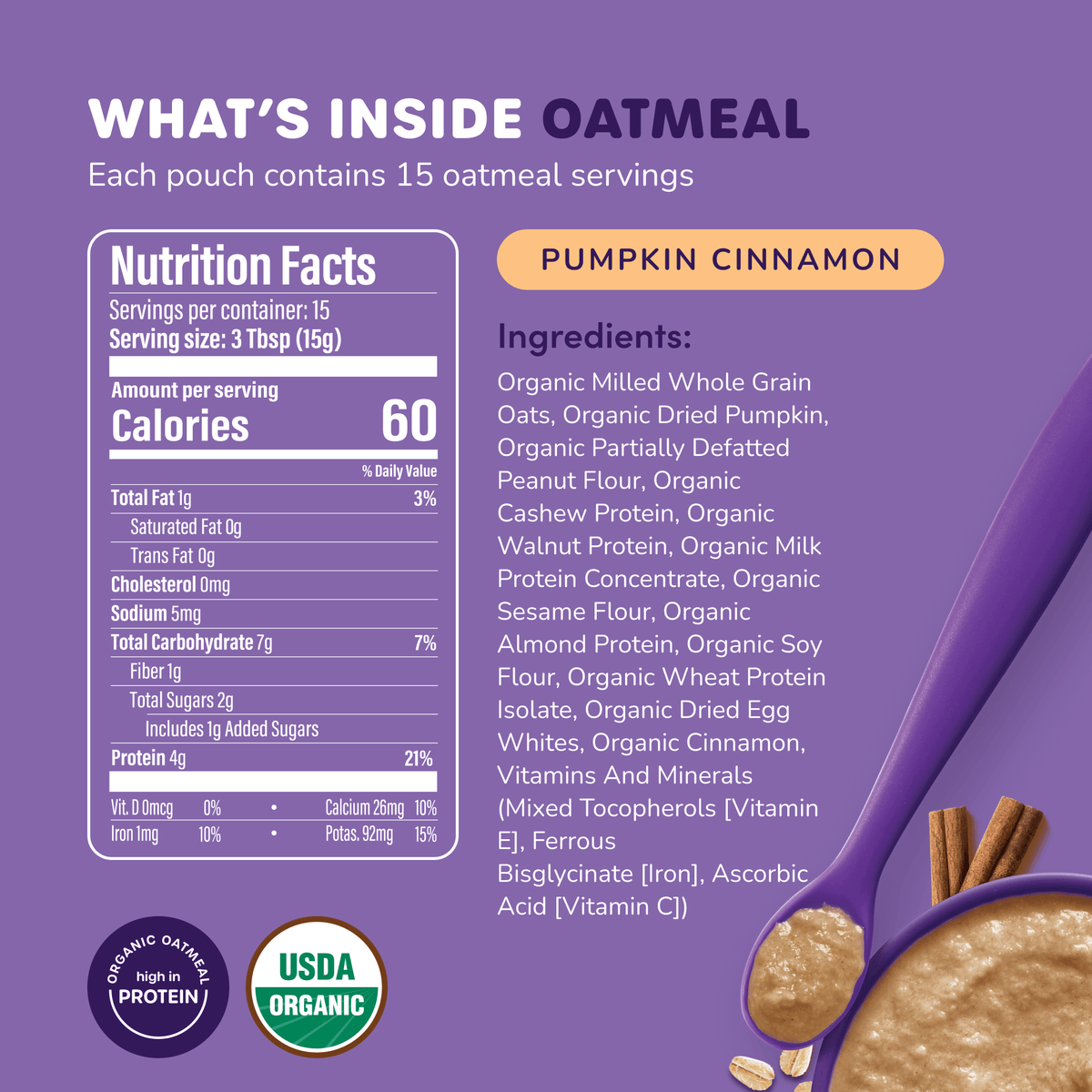 Organic Baby Oatmeal - Pumpkin Cinnamon