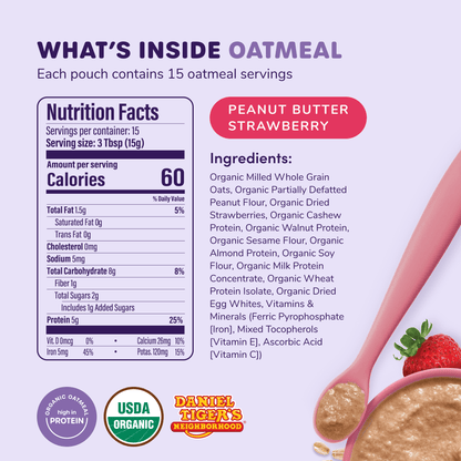 Organic Baby Oatmeal - Daniel Tiger Peanut Butter Strawberry