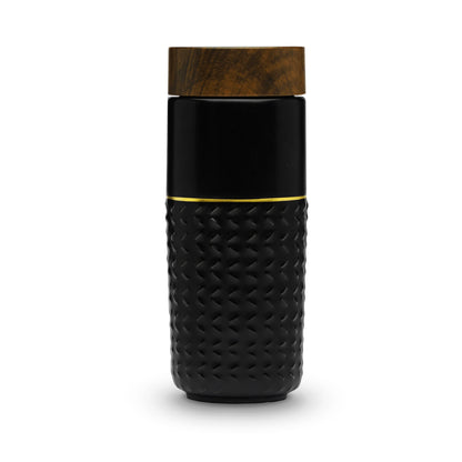 One-O-One / Free Soaring Gold Line Ceramic Tumbler by ACERA LIVEN