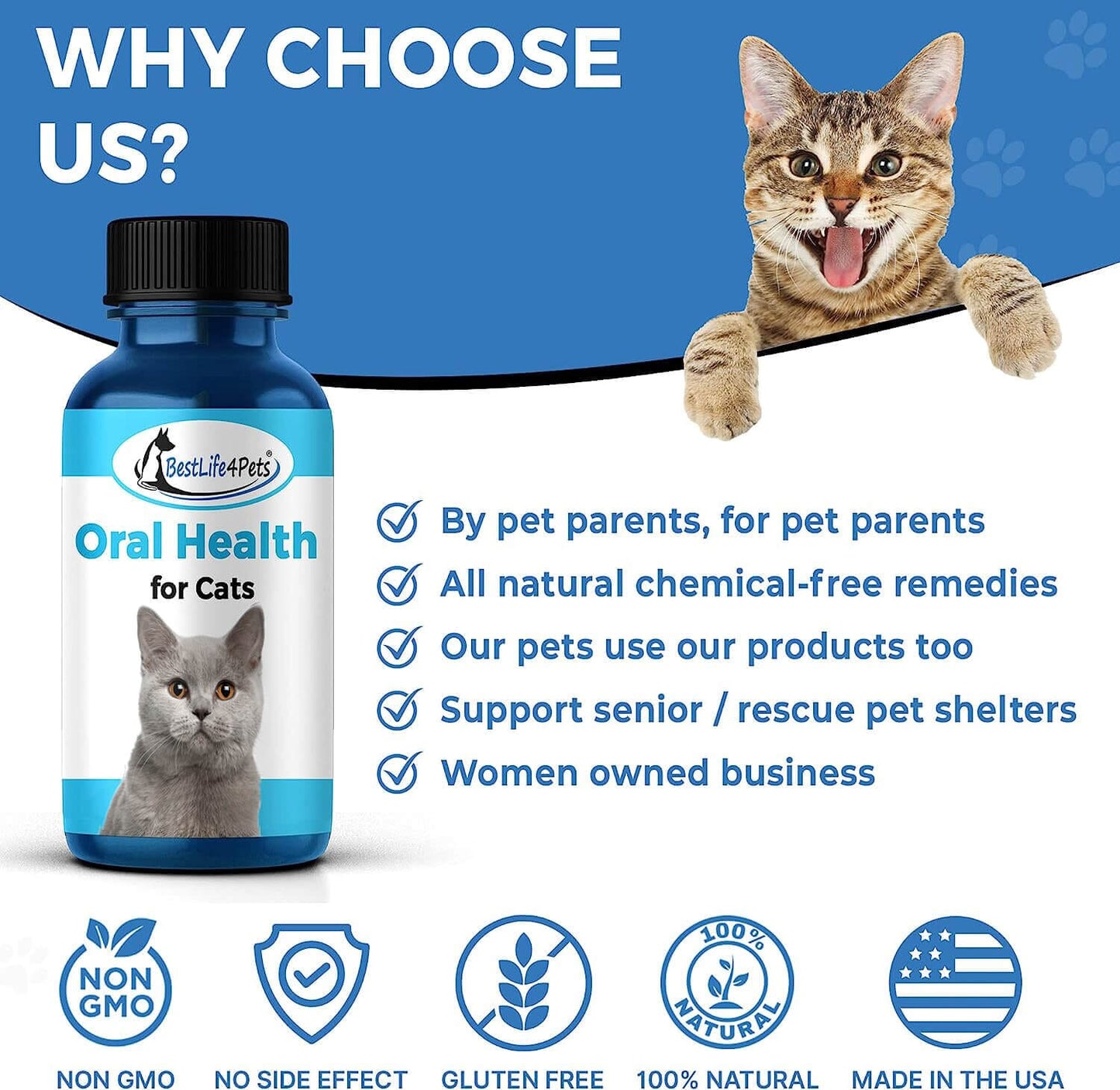 Cat Dental Care and Bad Breath Remedy - Natural Solution for Better Feline Oral Health by BestLife4Pets