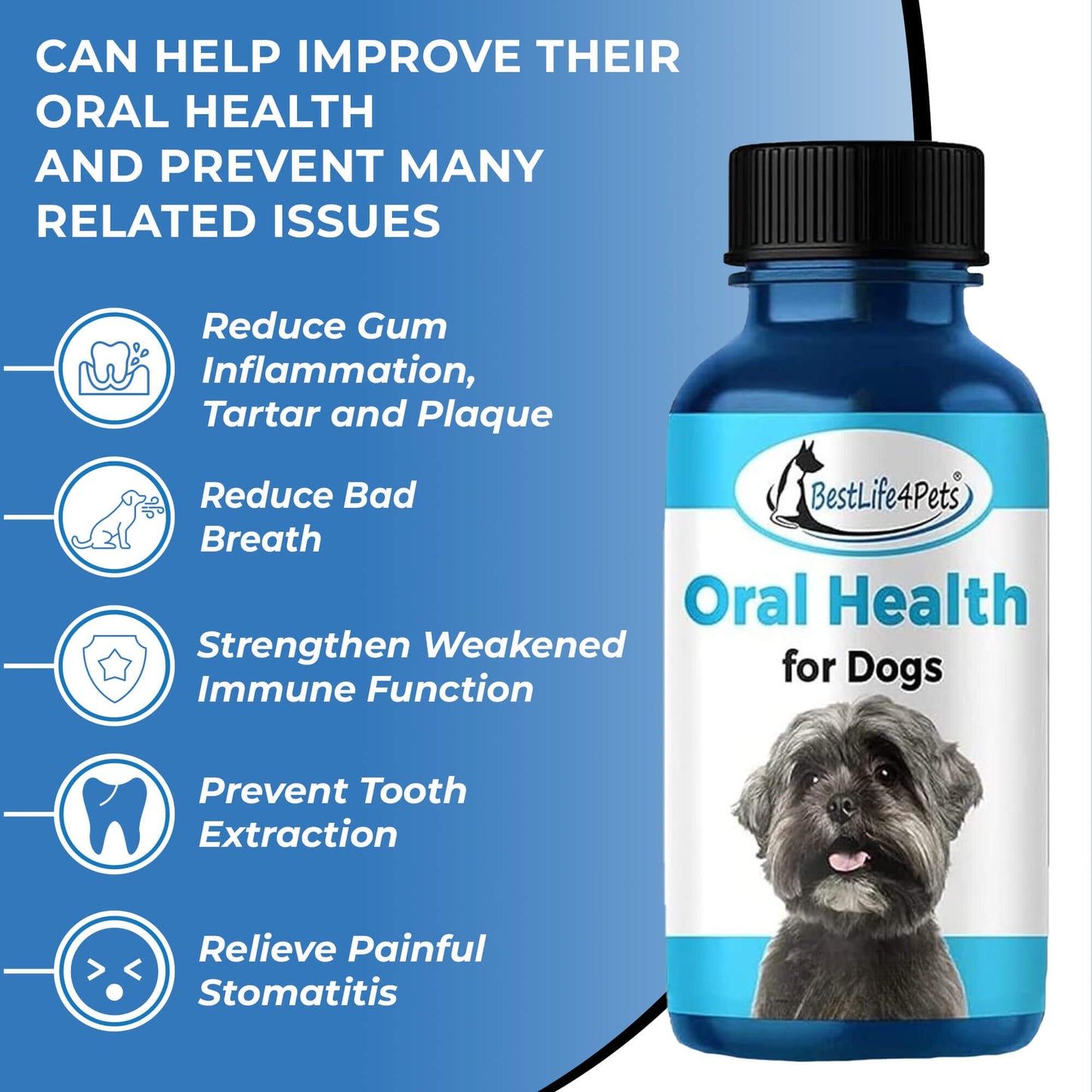 Dog Bad Breath & Dental Care Solution - Natural Remedy for Canine Oral Health by BestLife4Pets