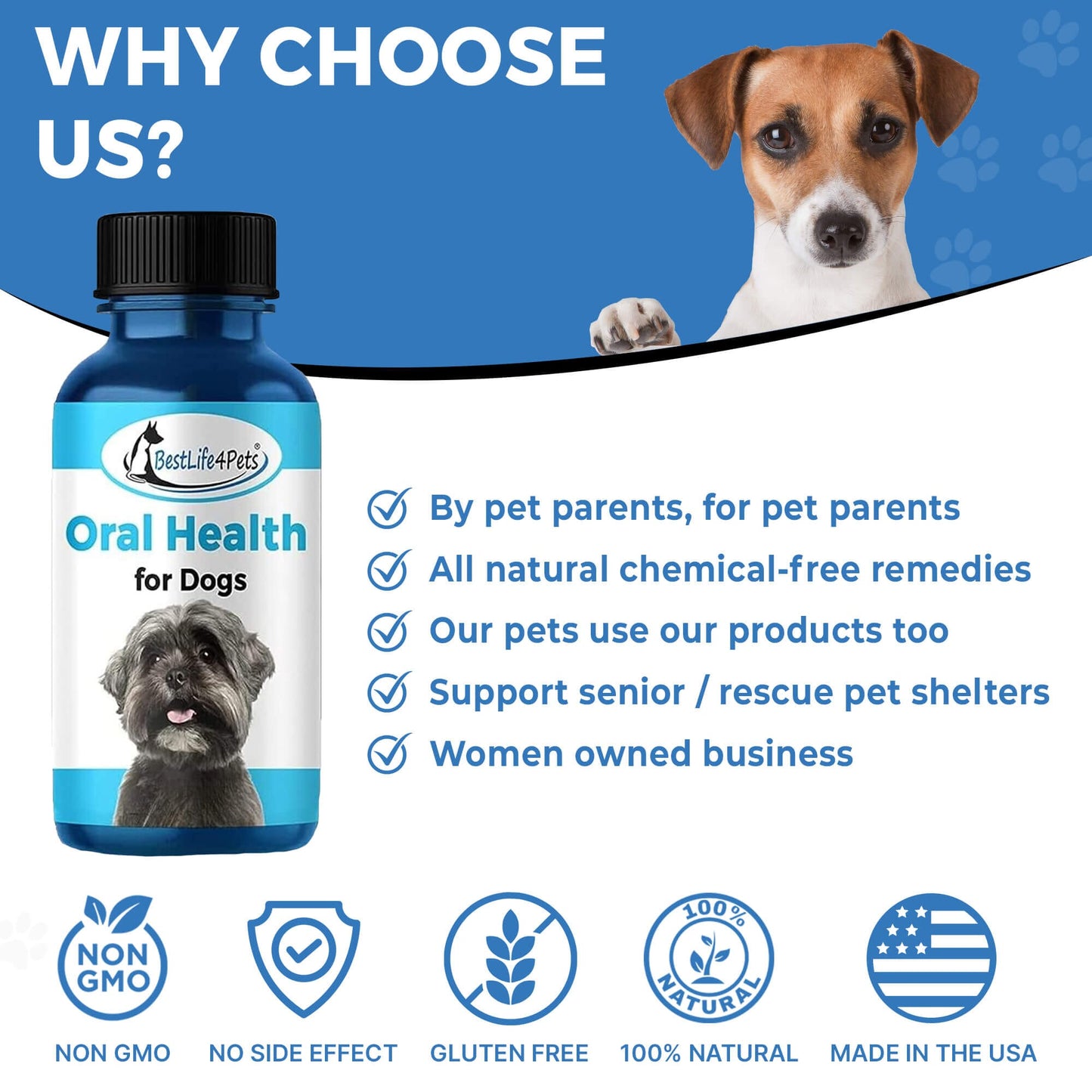 Dog Bad Breath & Dental Care Solution - Natural Remedy for Canine Oral Health by BestLife4Pets