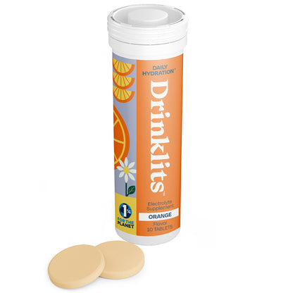 ORANGE Electrolyte Tablets for Daily Hydration by Drinklits