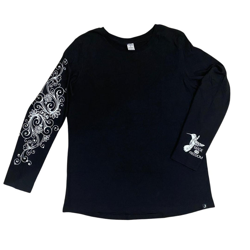 Organic Cotton Freedom Scroll Inverse Ladies Tee by Made for Freedom