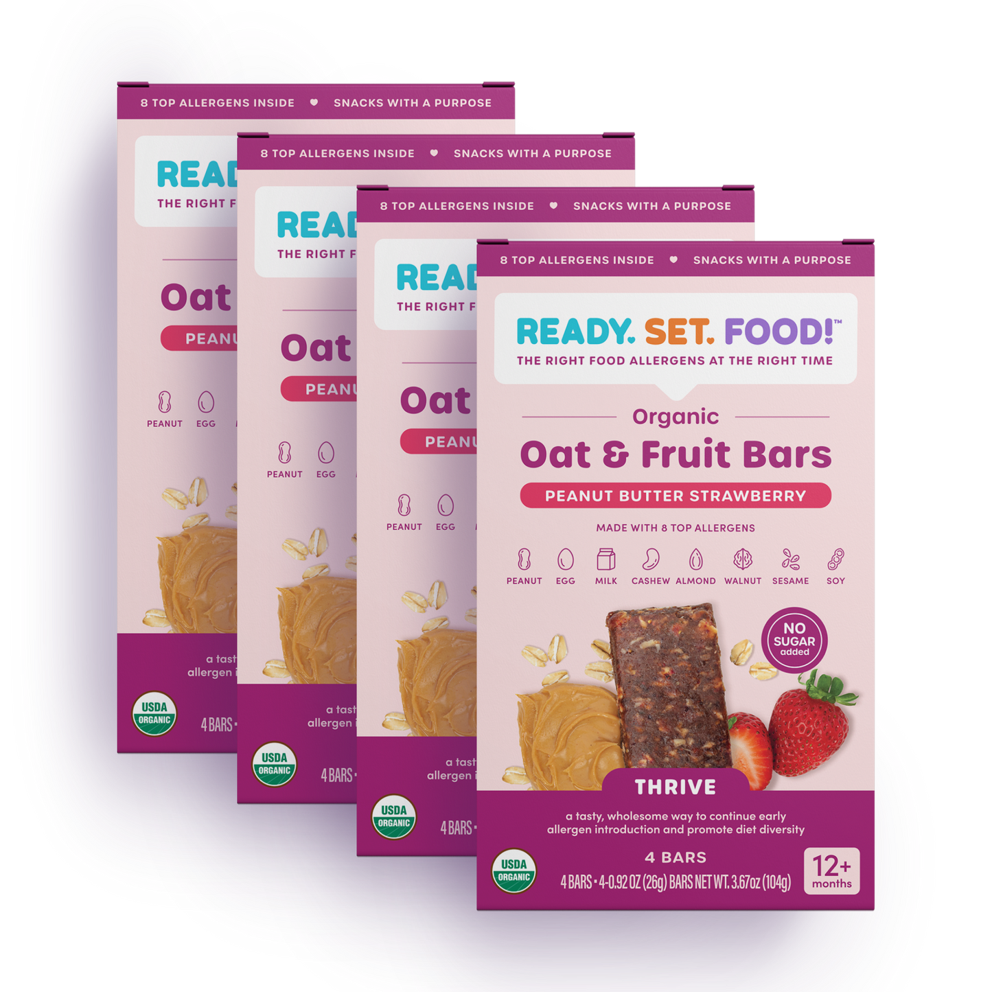 Organic Oat & Fruit Bars - Peanut Butter Strawberry