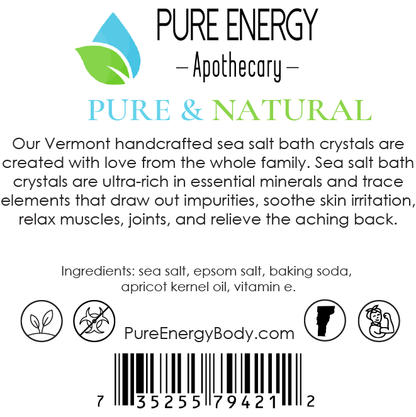 Bath Crystals (Pure & Natural, Unscented) by Pure Energy Apothecary