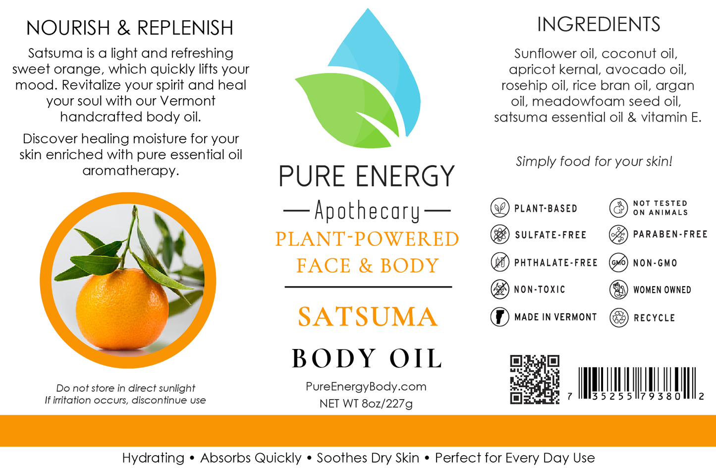 Skin Oil (Satsuma) by Pure Energy Apothecary