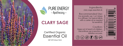 Essential Oil - Clary Sage 15ml (0.5oz) by Pure Energy Apothecary