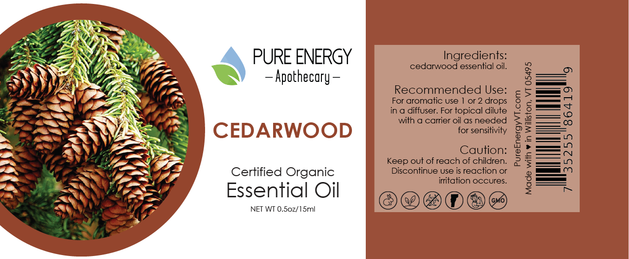 Essential Oil - Cedarwood 15ml (0.5oz) by Pure Energy Apothecary