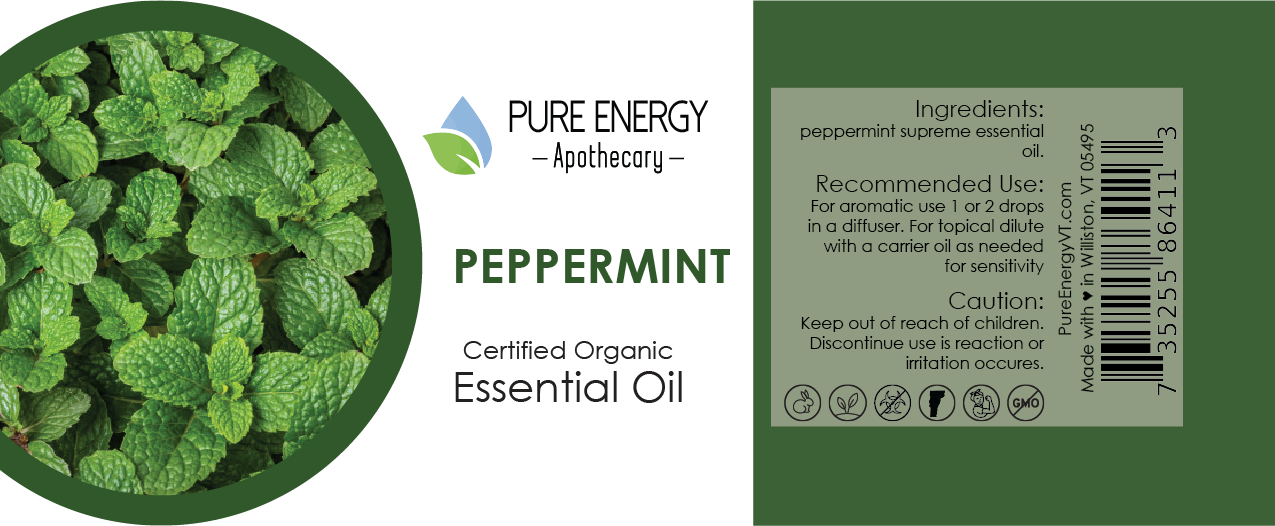 Essential Oil - Peppermint 15ml (0.5oz) by Pure Energy Apothecary