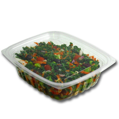 24-Ounce Clear PLA Hinged Rectangular Deli Container,200-Count Case