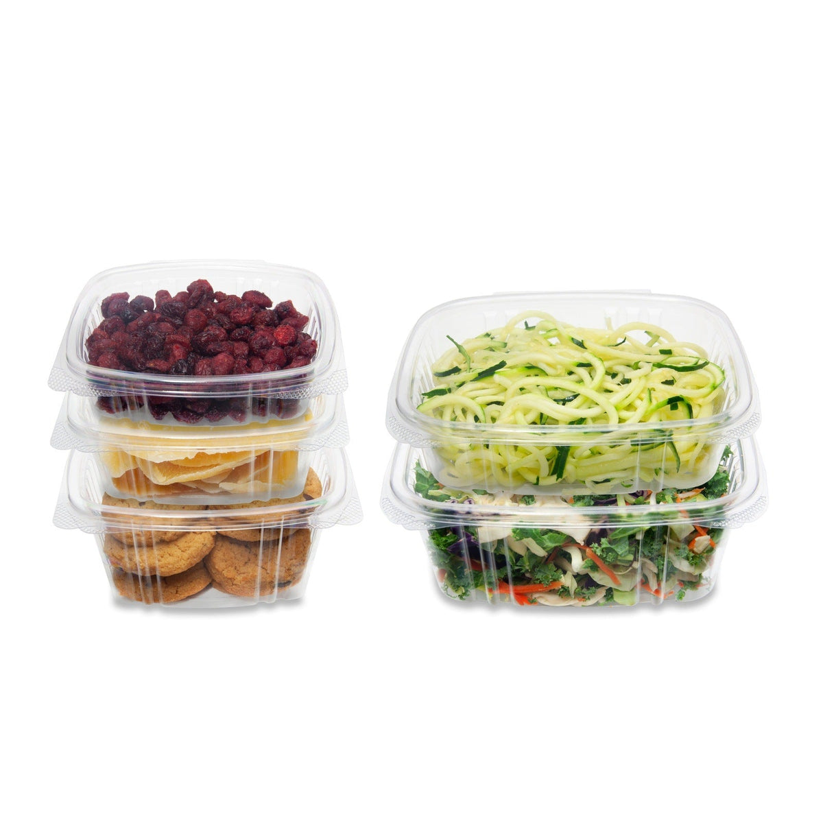 Rectangular Deli Containers 8-Ounce Clear PLA Hinged Rectangular Deli Container,300-Count Case ...