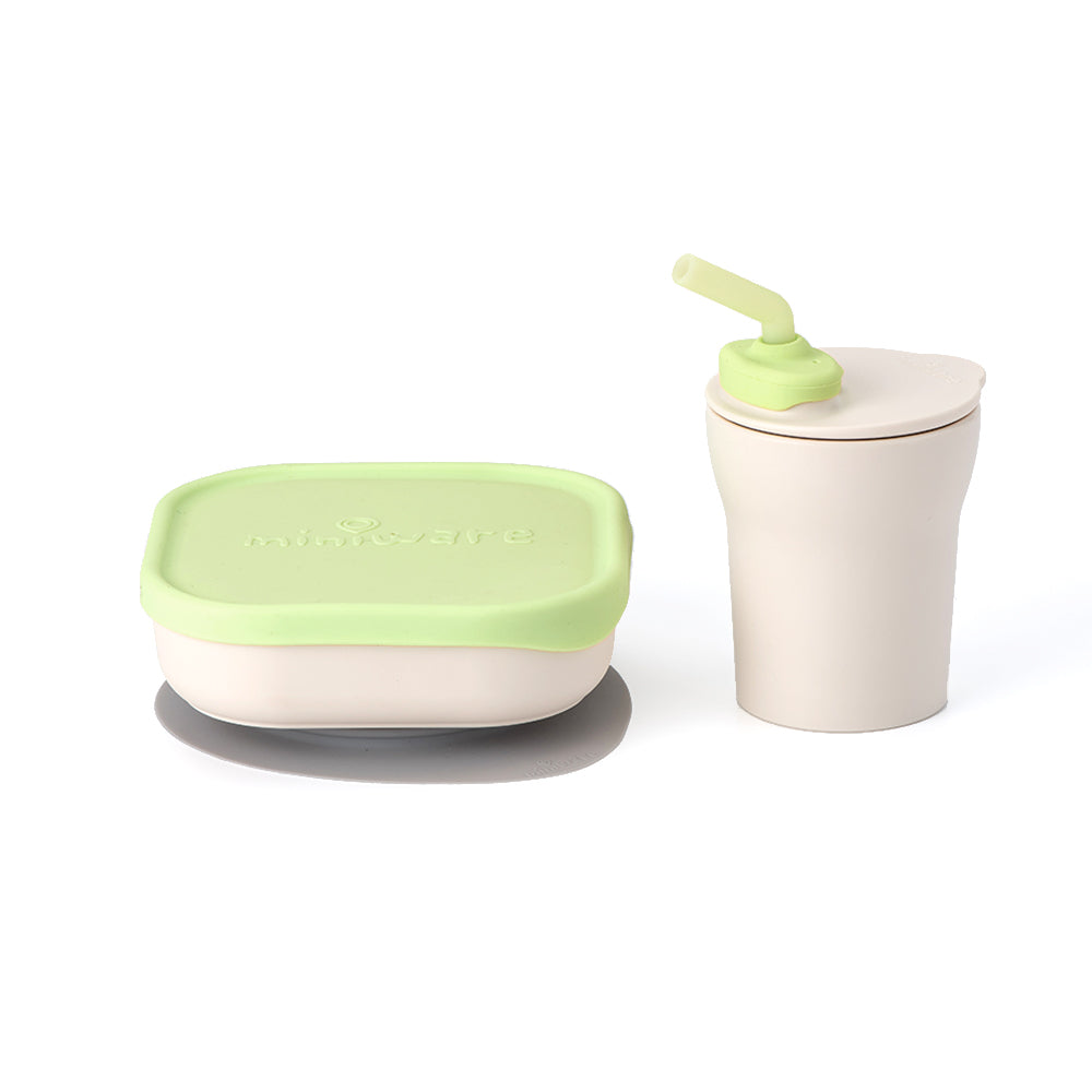 Sip & Snack: All Stages Cup and Bowl Set - Vanilla + Key Lime by Miniware