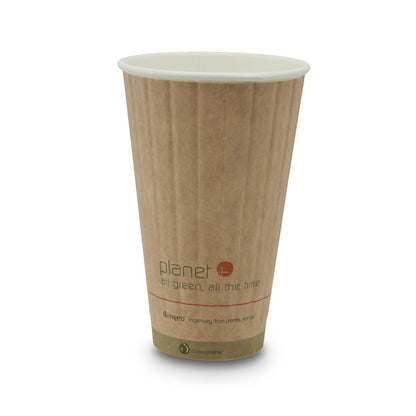 16-Ounce PLA Laminated Double-Wall Insulated Hot Cup, 600-Count Case