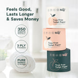 ecoHiny Premium Bamboo Toilet Paper | Mega Rolls, 3 PLY & 350 Sheets by ecoHiny