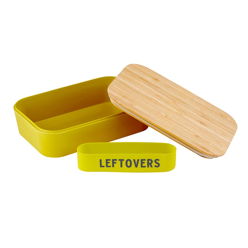 Pack of 3 Leftovers Bamboo Lunch Box in Vivid Yellow | Eco-Friendly and Sustainable | 7.5" x 5" x 2" by The Bullish Store