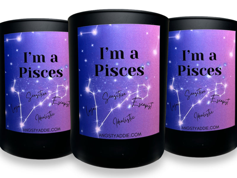 Pisces zodiac candle by Angsty Addie