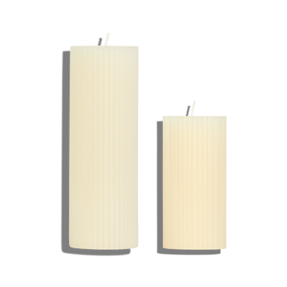 Ribbed Pillar Candle