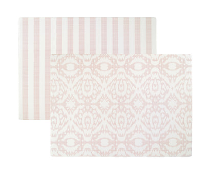 emerson ikat + jack stripe in rose pink by wander & roam