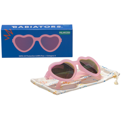 Frosted Pink Heart | Purple Polarized Mirrored Lenses