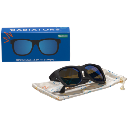 Jet Black Polarized Navigator | Cobalt Mirrored Lens