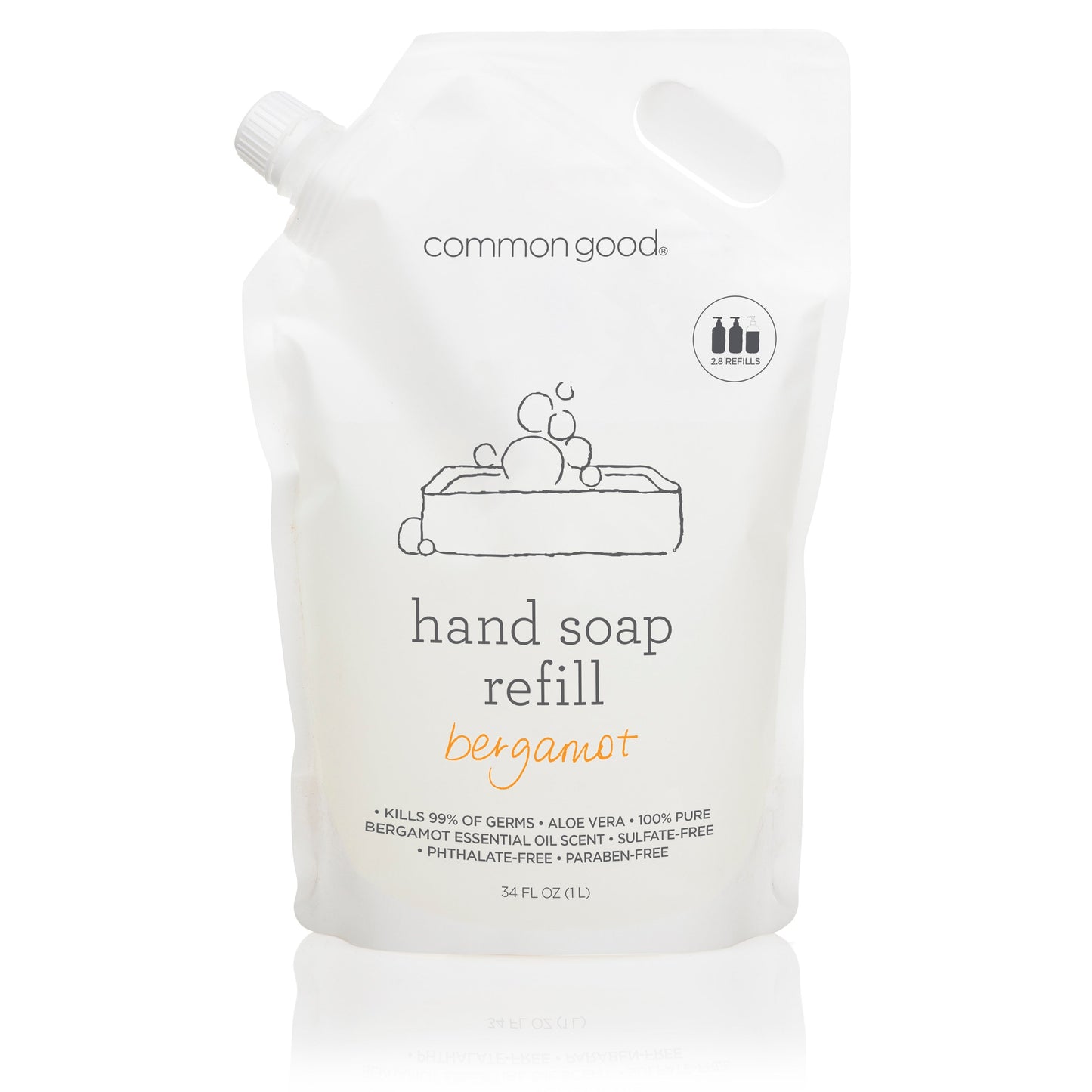 Hand Soap Refill Pouch, 34 Fl Oz