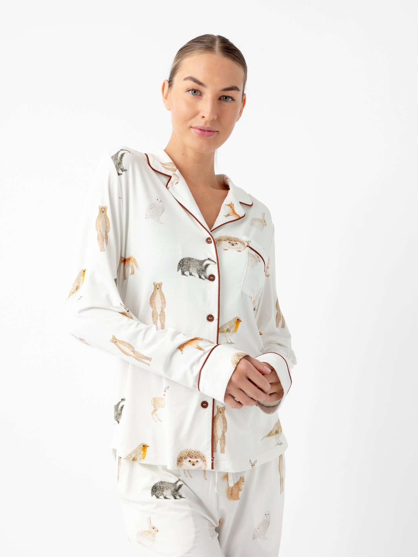 Women's Bamboo Stretch-Knit Long Sleeve Pajama Set