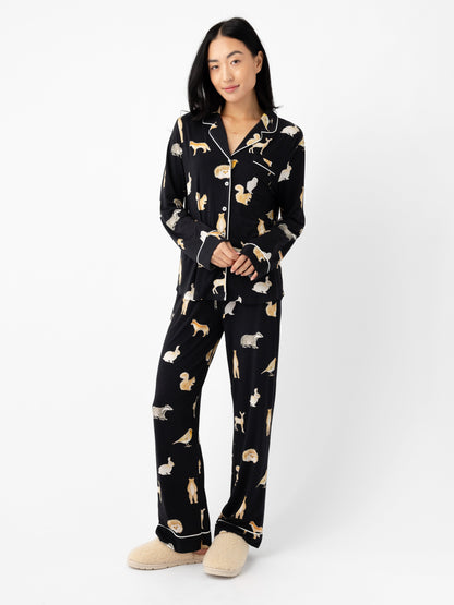 Women's Bamboo Stretch-Knit Long Sleeve Pajama Set