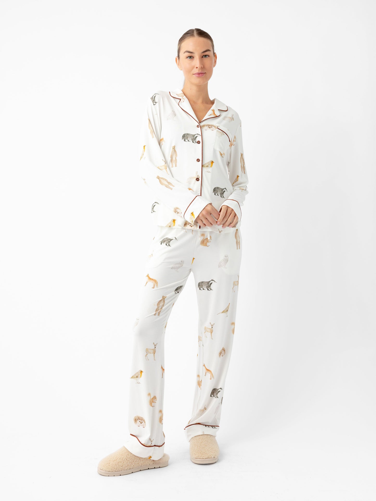 Women's Bamboo Stretch-Knit Long Sleeve Pajama Set