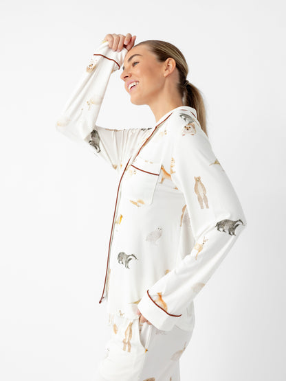 Women's Bamboo Stretch-Knit Long Sleeve Pajama Set