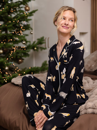 Women's Bamboo Stretch-Knit Long Sleeve Pajama Set