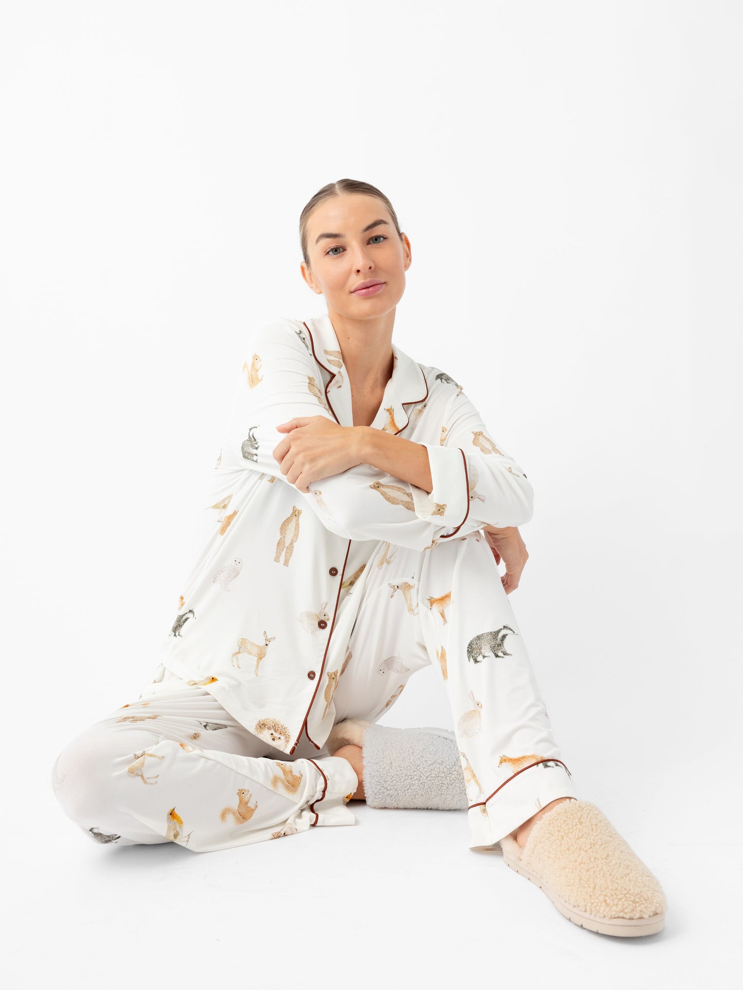 Women's Bamboo Stretch-Knit Long Sleeve Pajama Set