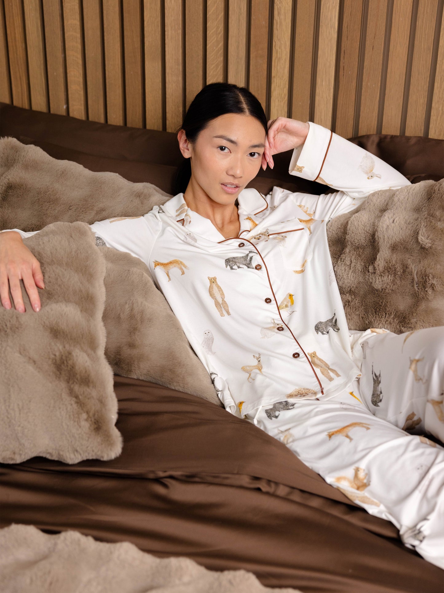 Women's Bamboo Stretch-Knit Long Sleeve Pajama Set