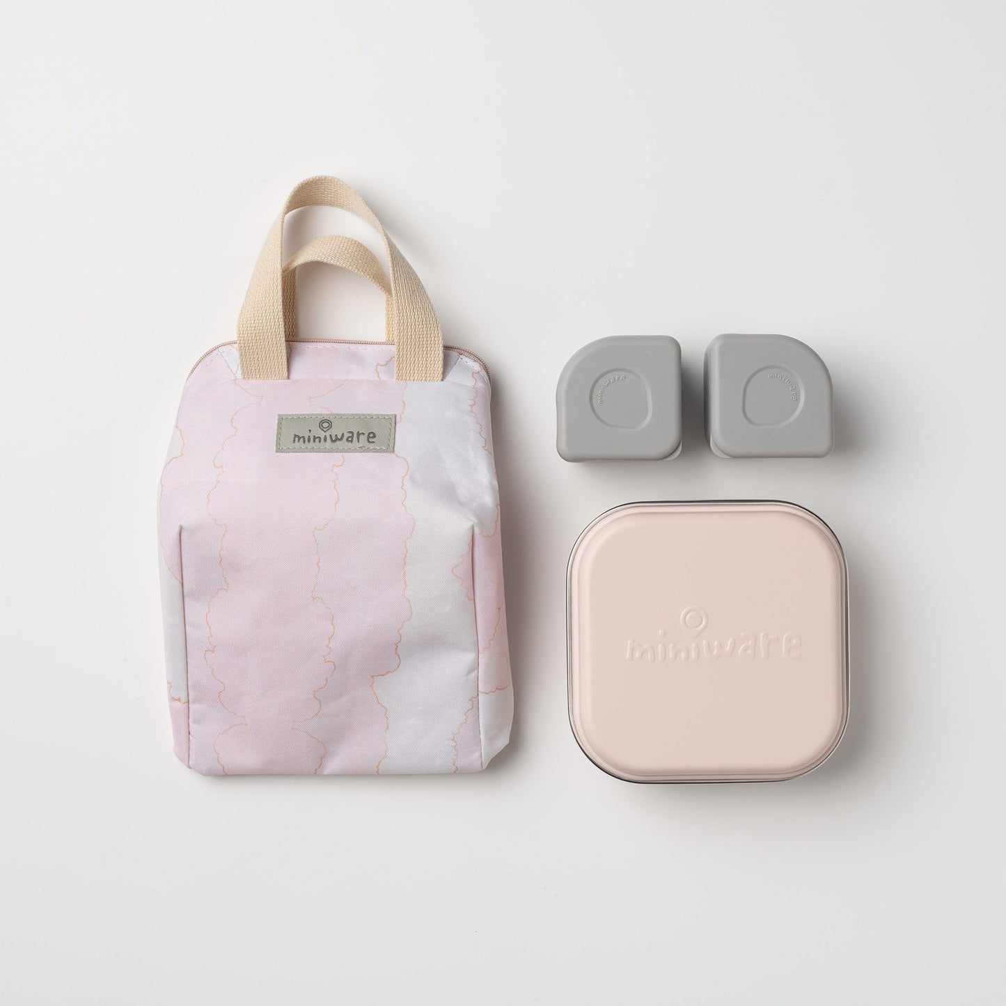 Ready Go! Bento Mealtote & GrowBento Set - Pink Cloud by Miniware