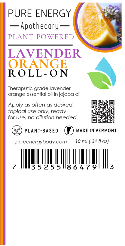 Aromatherapy Essential Oil Roll-On (Lavender Orange) by Pure Energy Apothecary