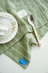 Retro Farmhouse French Linen Stripe Placemat for Elegant Table Setting